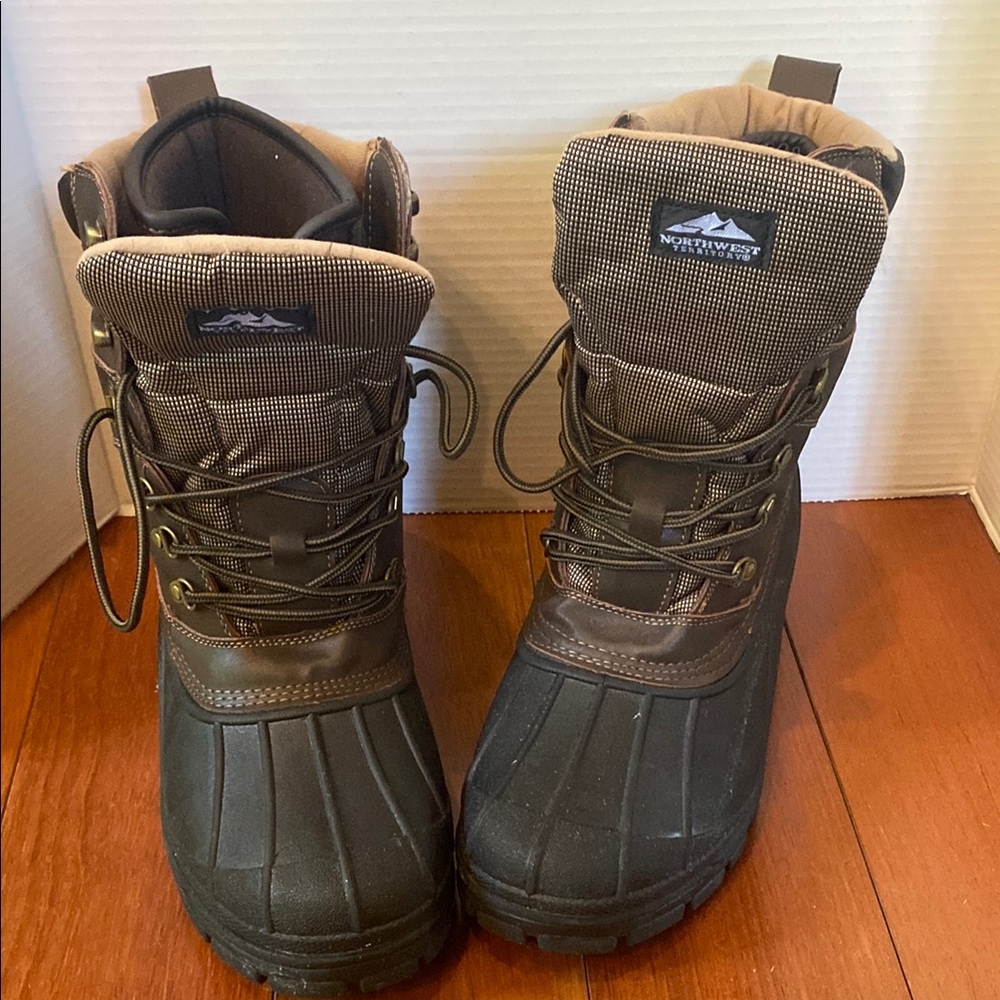 Northwest Territory Kingsley Thermolite Brown Rain & Snow Boots insulated sz 10